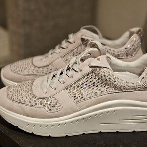 Stuart Weitzman Light Pink Sneakers with Rhinestones